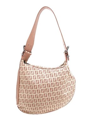 Fendi Vintage beige Zucchino canvas Oyster bag