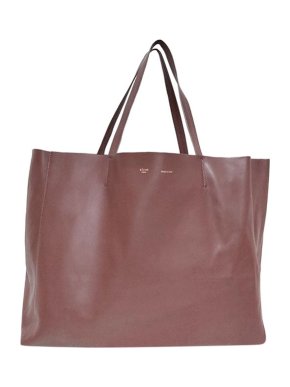 Celine Burgundy leather Horizontal Cabas tote bag