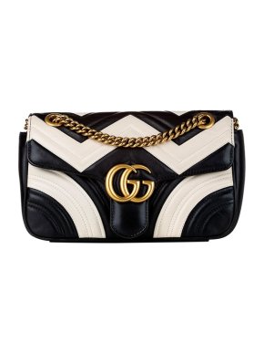 Gucci Black & white GG Marmont bag