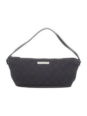 Gucci Vintage black GG canvas Boat baguette