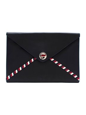 Chanel Navy, Red & White Envelope Pouch