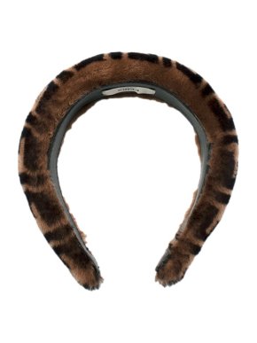 Fendi Brown & black FF shearling headband