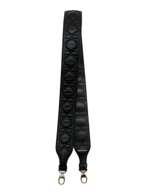 Dior Black Cannage Leather Shoulder Strap