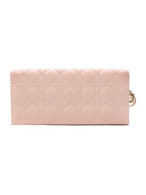 Pink Cannage Leather Lady Dior Clutch