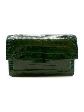 Nancy Gonzalez Mini Emerald Green Crocodile Clutch