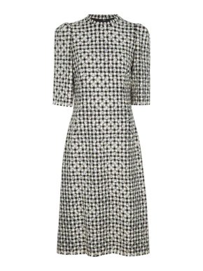 Dolce & Gabbana Houndstooth metallic polka dot dress