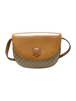 Celine Vintage Macadam PVC & leather half moon bag