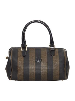 Fendi Vintage Pequin canvas Boston bag