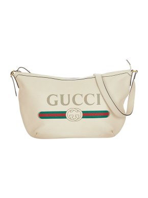 Gucci White leather logo large crossbody bag
