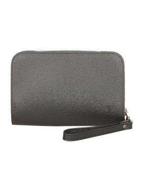 Louis Vuitton Black Taiga leather Baikal clutch bag
