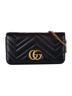 Gucci Black leather mini GG Marmont bag