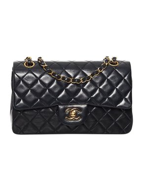 Chanel Black lambskin leather quilted small Double Flap bag