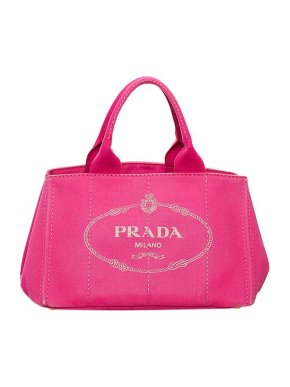 Prada Pink canvas Canapa Logo tote bag