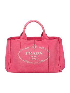 Prada Pink canvas Canapa Logo tote bag