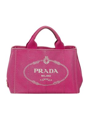 Prada Pink canvas Canapa Logo tote bag