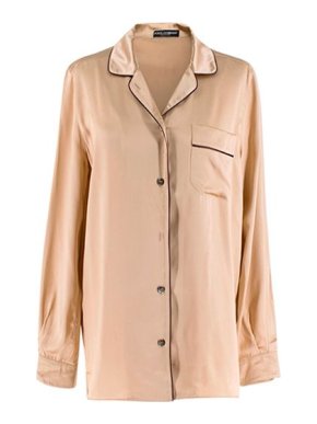 Dolce & Gabbana Silk Pyjama Top in Gold