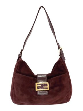 Fendi Burgundy suede hobo bag
