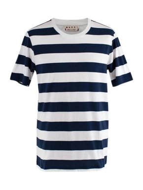 Marni Navy & white striped cotton jersey T-shirt