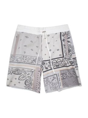 Amiri Grey bandana print jersey shorts