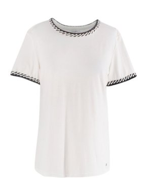 Chanel Black & Ivory Tweed Trimmed T-Shirt