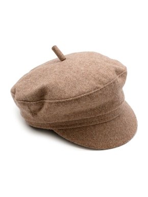 Ruslan Baginskiy Beige Wool Blend Baker Boy Cap