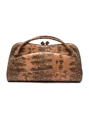 Prada Vintage Lizard Embossed Handbag