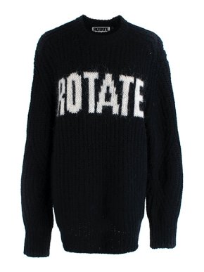 Rotate Black & white wool-blend oversize Brandy jumper