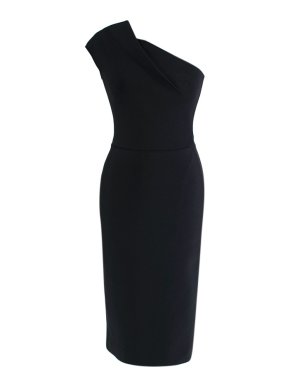 Roland Mouret Black stretch-crepe one shoulder dress