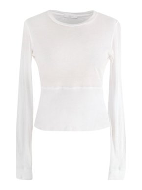 Wardrobe.NYC White Cotton Long Sleeve Top