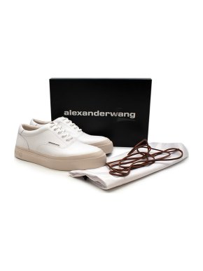 Alexander Wang White canvas Coast low top trainers
