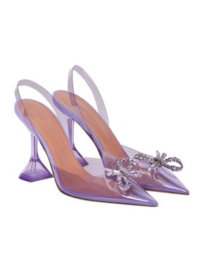 Amina Muaddi Tanzanite Rosie PVC Slingback Sandals