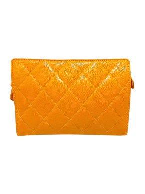 Chanel Orange leather quilted belt bag
