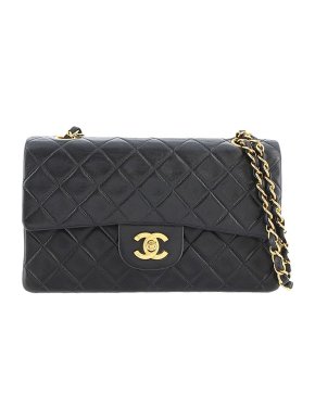 Chanel Black lambskin leather quilted small Double Flap bag