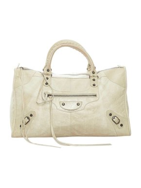 Balenciaga Ivory lambskin leather Motocross Classic Work bag