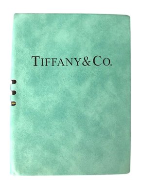 Blue faux-suede covered notebook & pen VIP gift