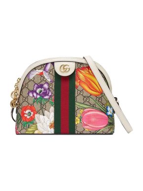 GG Supreme Flora canvas Ophidia Dome bag