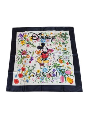 Gucci x Disney multicolour Flora Mouse silk twill square scarf 90