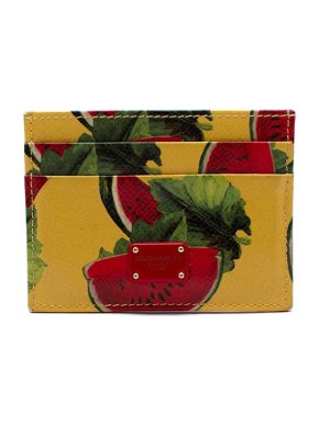Dolce & Gabbana Watermelon Print Leather Card Holder