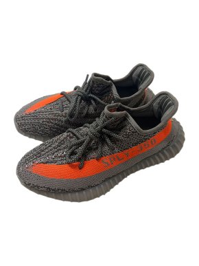 Yeezy x Adidas Grey & orange stretch-knit Boost 350 trainers