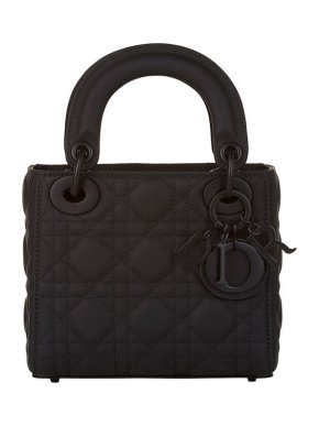 Black Ultramatte Cannage leather Lady Dior bag
