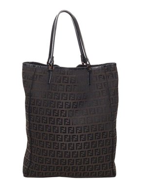 Fendi Vintage brown Zucchino canvas tote bag