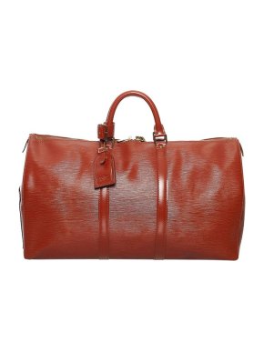 Louis Vuitton Cognac Epi leather Keepall 50 travel bag