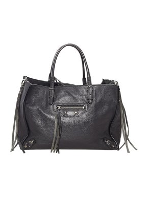Balenciaga Black leather mini Papier A6 tote bag