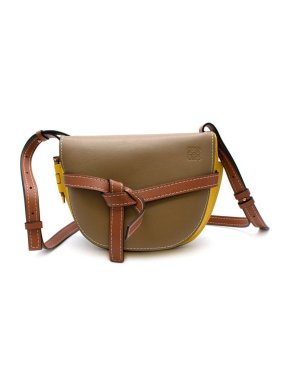 Loewe Green & yellow leather small Gate bag