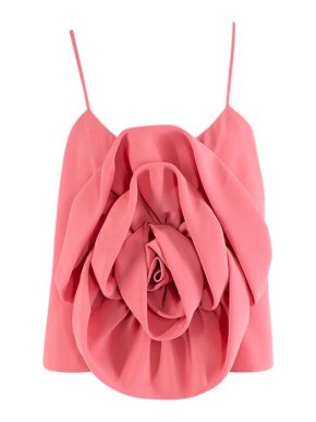 Kimhēkim Pink Crepe Rose Drape Top