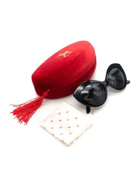 Ulyana Sergeenko Black acetate cat eye sunglasses