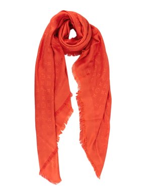 Louis Vuitton Vermillion red Monogram Shine shawl