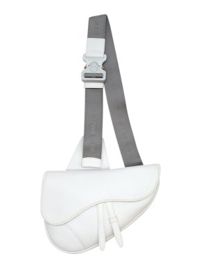Dior White leather Saddle belt bag