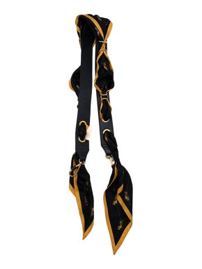 Chloe Black & yellow silk scarf bag strap