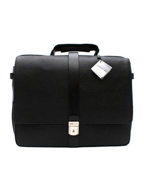 Cerruti 1881 Black Leather Document Bag